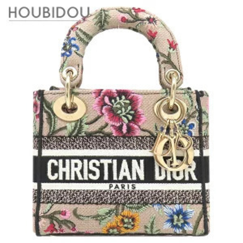 Christian Dior bag Lady D canvas pink Beige Cream Petites Fleurs floral